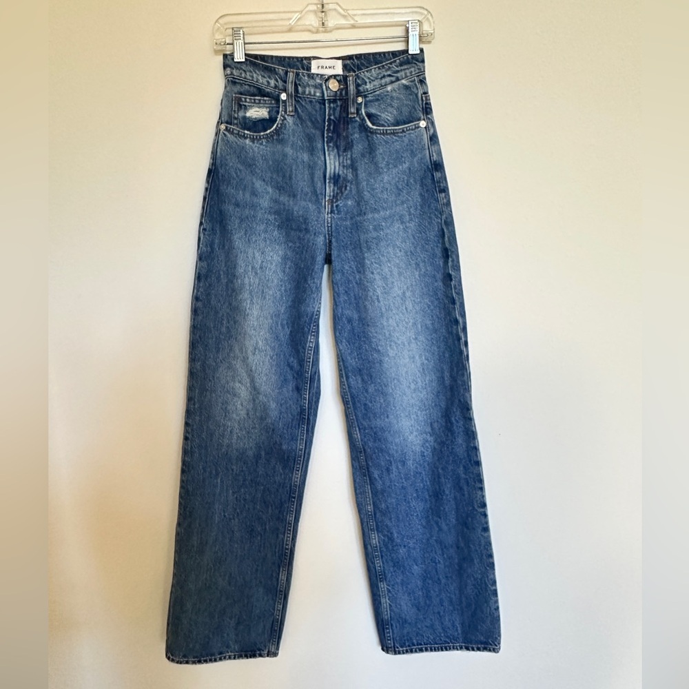 Frame High Waist Wide Leg Medium Wash Jeans Denim Size 24